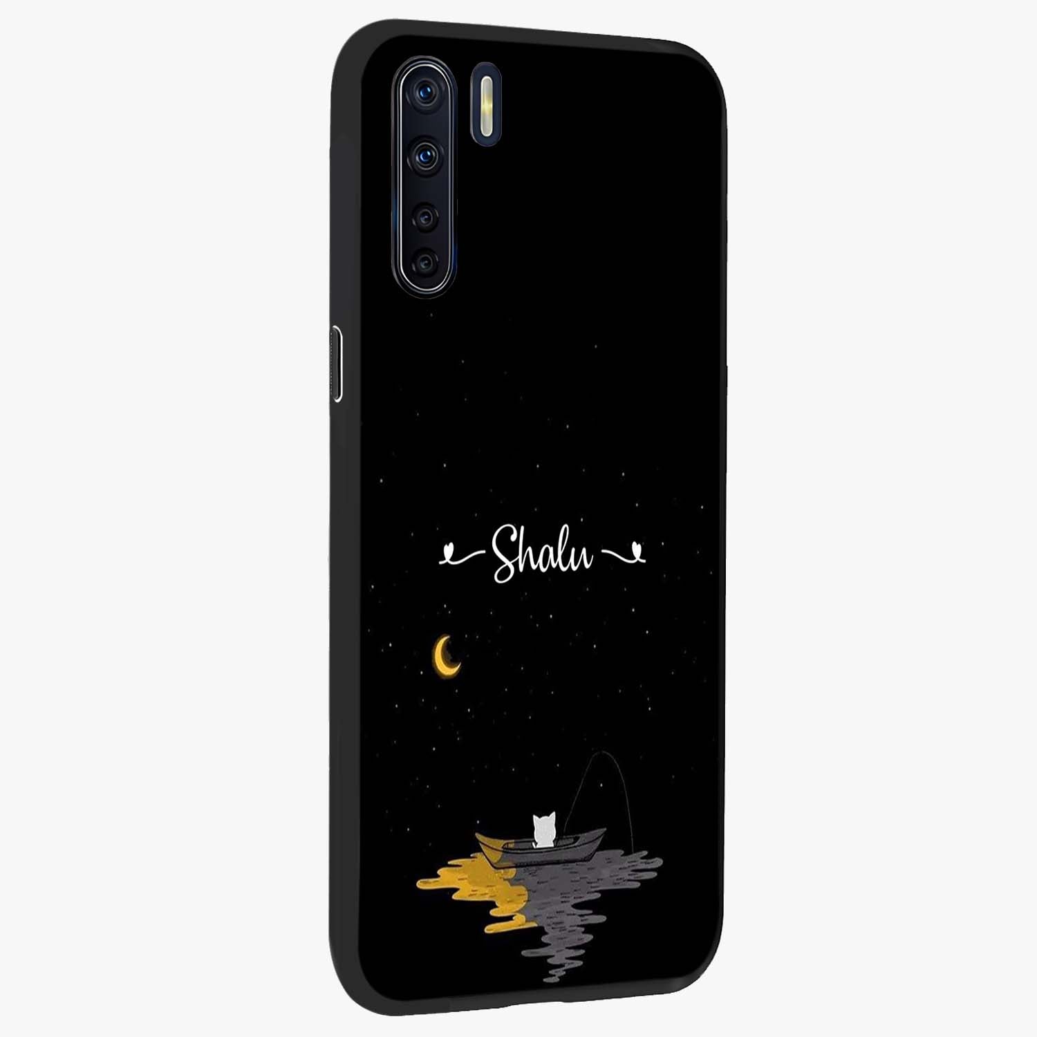 Silent Night Row Glass Case upright view showcasing tranquil night artwork with serene landscape theme.