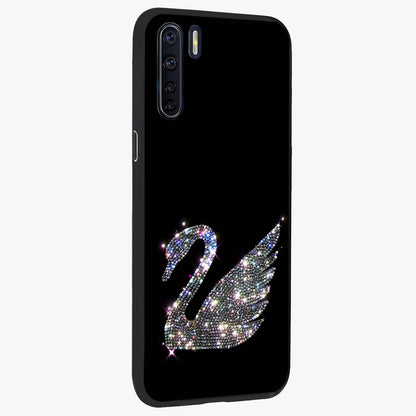 Starlit Swan Grace Glass Case upright view showcasing beautiful swan artwork with peaceful night themed design.