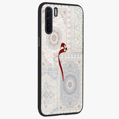 White Aesthetic Bow Glass Case upright view showcasing delicate ribbon bow artwork with cute minimalist theme.