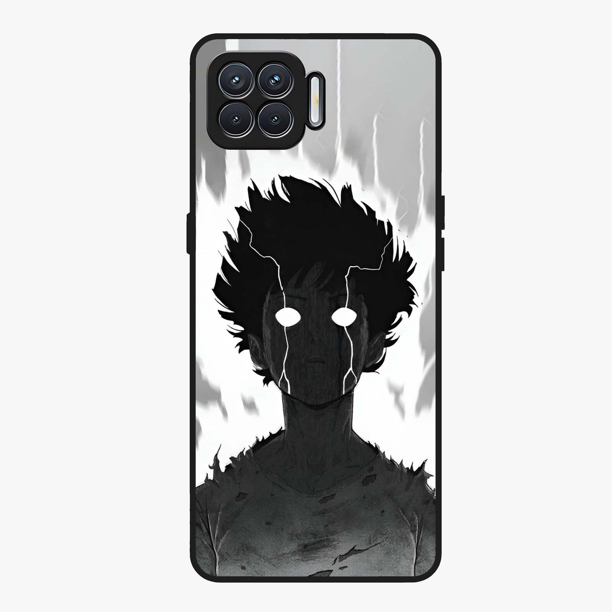 Awakened Inner Rage Glass Case showing flat back view with intense artistic artwork and glossy glass finish.