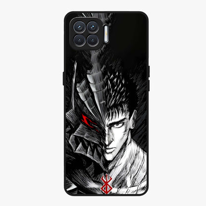 Berserker Blood Oath Glass Case showing flat back view with fierce warrior inspired artwork and glossy glass finish.