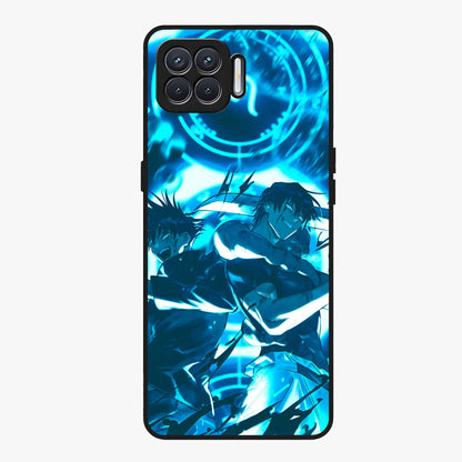 Cursed Energy Clash Glass Case showing flat back view with intense cursed energy artwork and glossy glass finish.