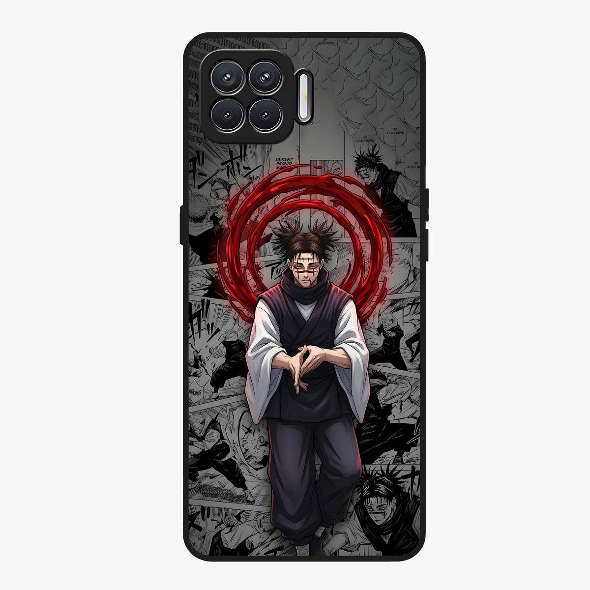 Cursed Ritual Ascension Glass Case showing flat back view with dark ritual themed artwork and glossy glass finish.