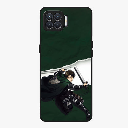 Emerald War Vanguard Glass Case showing flat back view with powerful warrior themed artwork and glossy glass finish.