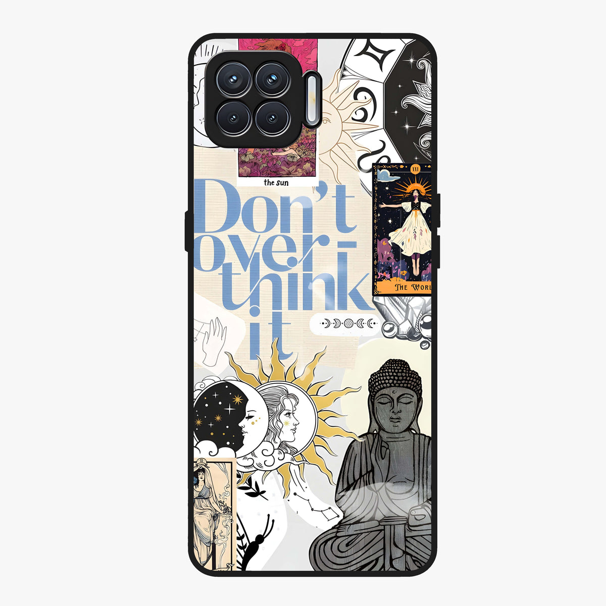 Ethereal Thoughts Glass Case showing flat back view with dreamy artistic artwork and glossy glass finish.