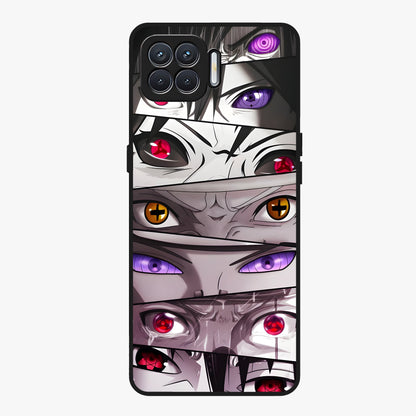 Eyes of Destiny Glass Case showing flat back view with striking eye themed artwork and glossy glass finish.