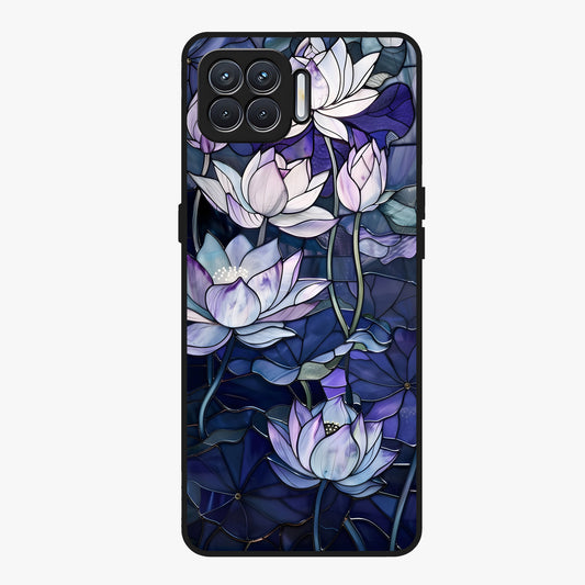 Gloss Petal Rush Glass Case showing flat back view with glossy flower petal artwork and smooth glass finish.