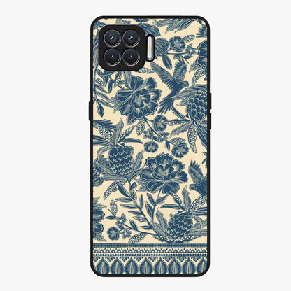 Heirloom Wild Bloom Glass Case showing flat back view with vintage inspired wild flower artwork and glossy glass finish.