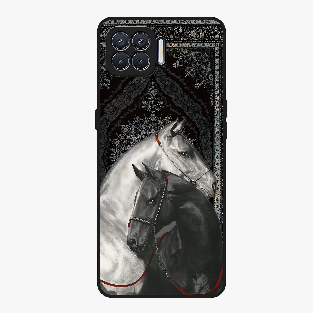Majestic Ride Legacy Glass Case showing flat back view with powerful automotive inspired artwork and glossy glass finish.