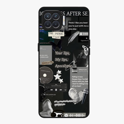 Midnight Love Echo Glass Case showing flat back view with romantic midnight themed artwork and glossy glass finish.