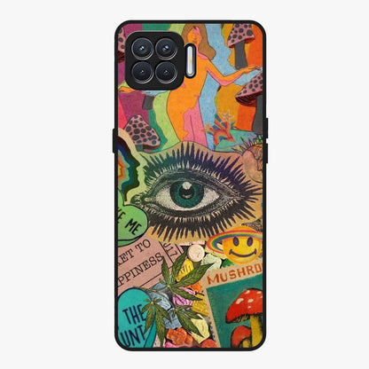 Mystic Eye Wonderland Glass Case showing flat back view with mystical eye themed artwork and glossy glass finish.