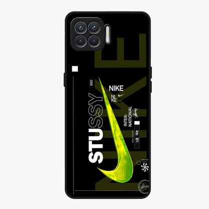 Neon Street Edition Glass Case showing flat back view with neon street style artwork and glossy glass finish.