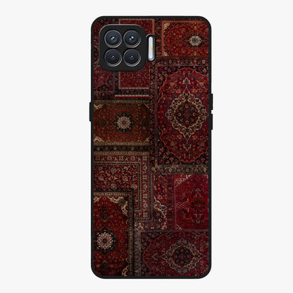 Persian Velvet Tale Glass Case showing flat back view with luxurious Persian velvet pattern artwork and glossy glass finish.
