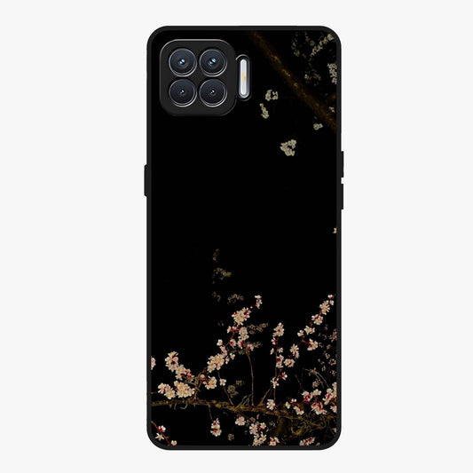 Petal Moon Light With Custom Name Glass Case showing flat back view with floral moonlight artwork and personalized name design.