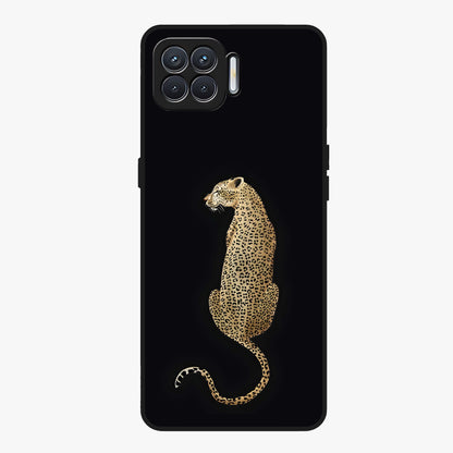Regal Leopard Glass Case showing flat back view with bold leopard artwork and glossy glass finish.