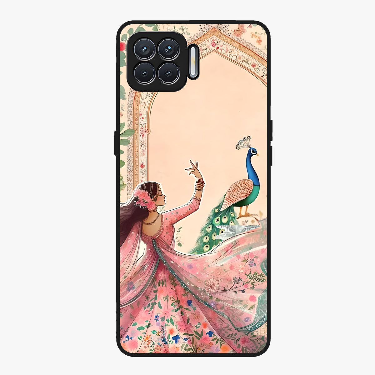 Royal Grace Muse Glass Case showing flat back view with elegant artistic artwork and glossy glass finish.