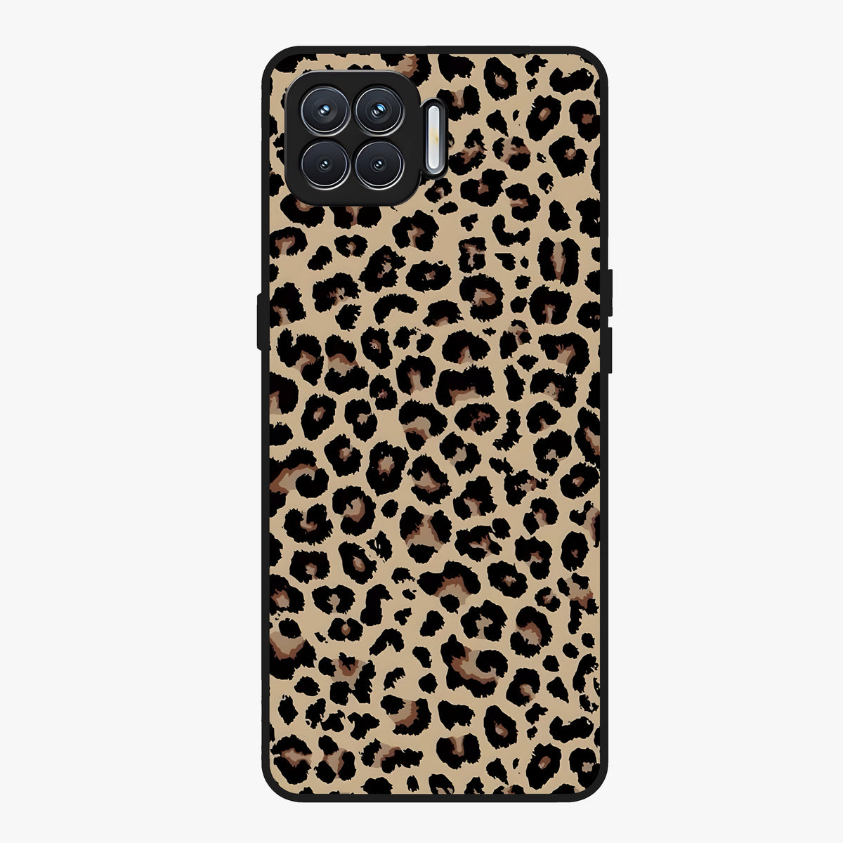 Savage Chic Pattern Glass Case showing flat back view with stylish patterned artwork and glossy glass finish.