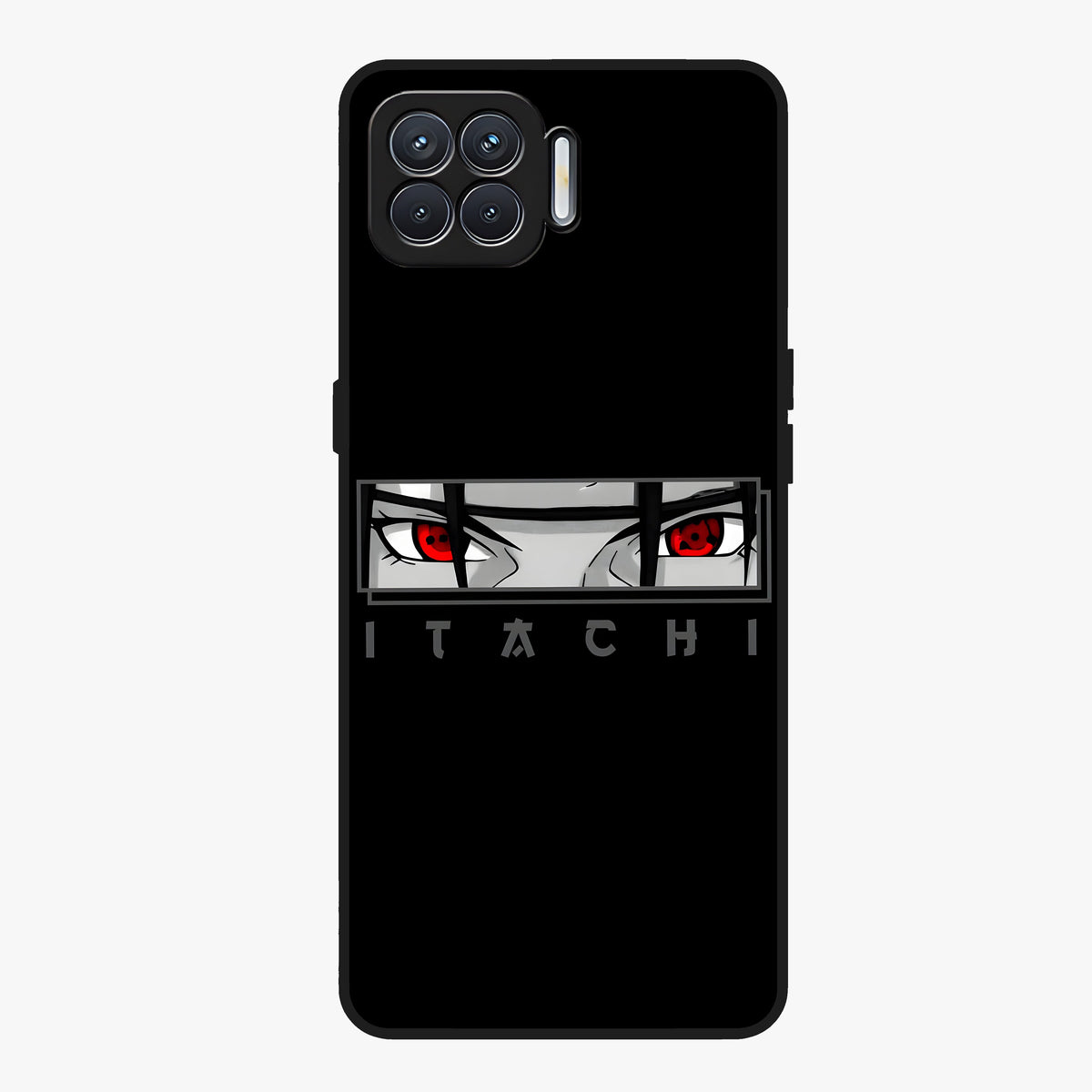 Scarlet Gaze Dominance Glass Case showing flat back view with striking red themed artwork and glossy glass finish.