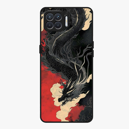 Shadow Dragon Fury Glass Case showing flat back view with fierce dragon artwork and glossy glass finish.