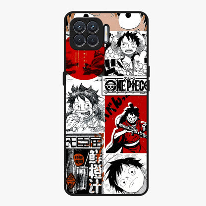 Strawhat Chaos Panels Glass Case showing flat back view with anime inspired chaos panel artwork and glossy glass finish.