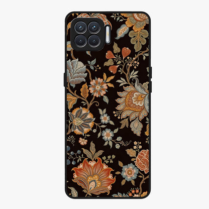 Vintage Floral Dream Glass Case showing flat back view with classic floral artwork and glossy glass finish.