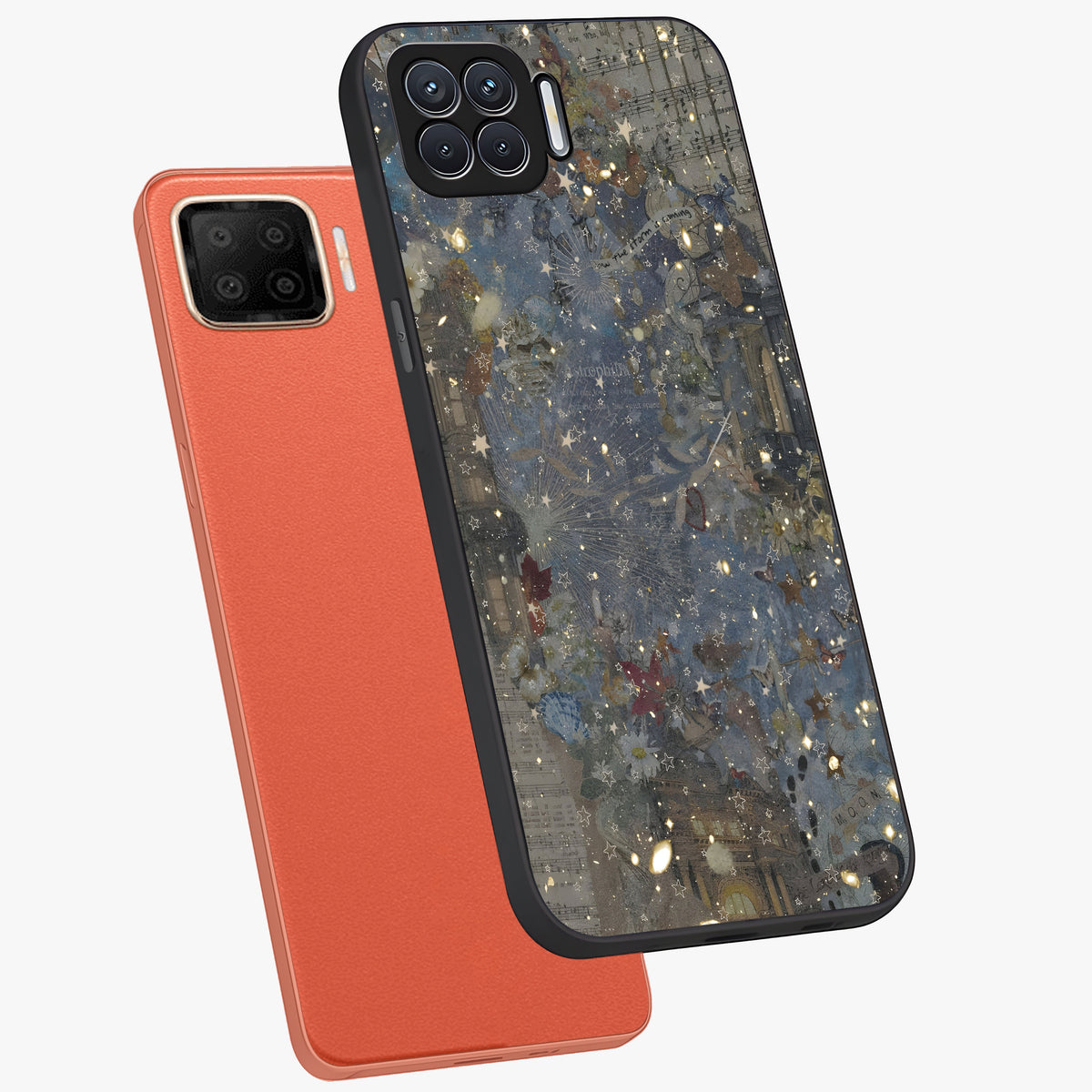Aesthetic Astrolophia Glass Case displayed in angled mockup highlighting artistic aesthetic elements and smooth glass surface.