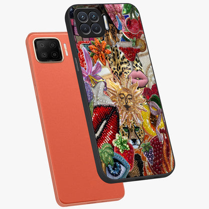 Beaded Fashion Jungle Glass Case displayed in angled mockup highlighting colorful fashion bead design and artistic pattern.
