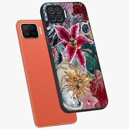Beaded Garden Fantasy Glass Case displayed in angled mockup highlighting fantasy inspired floral bead pattern.