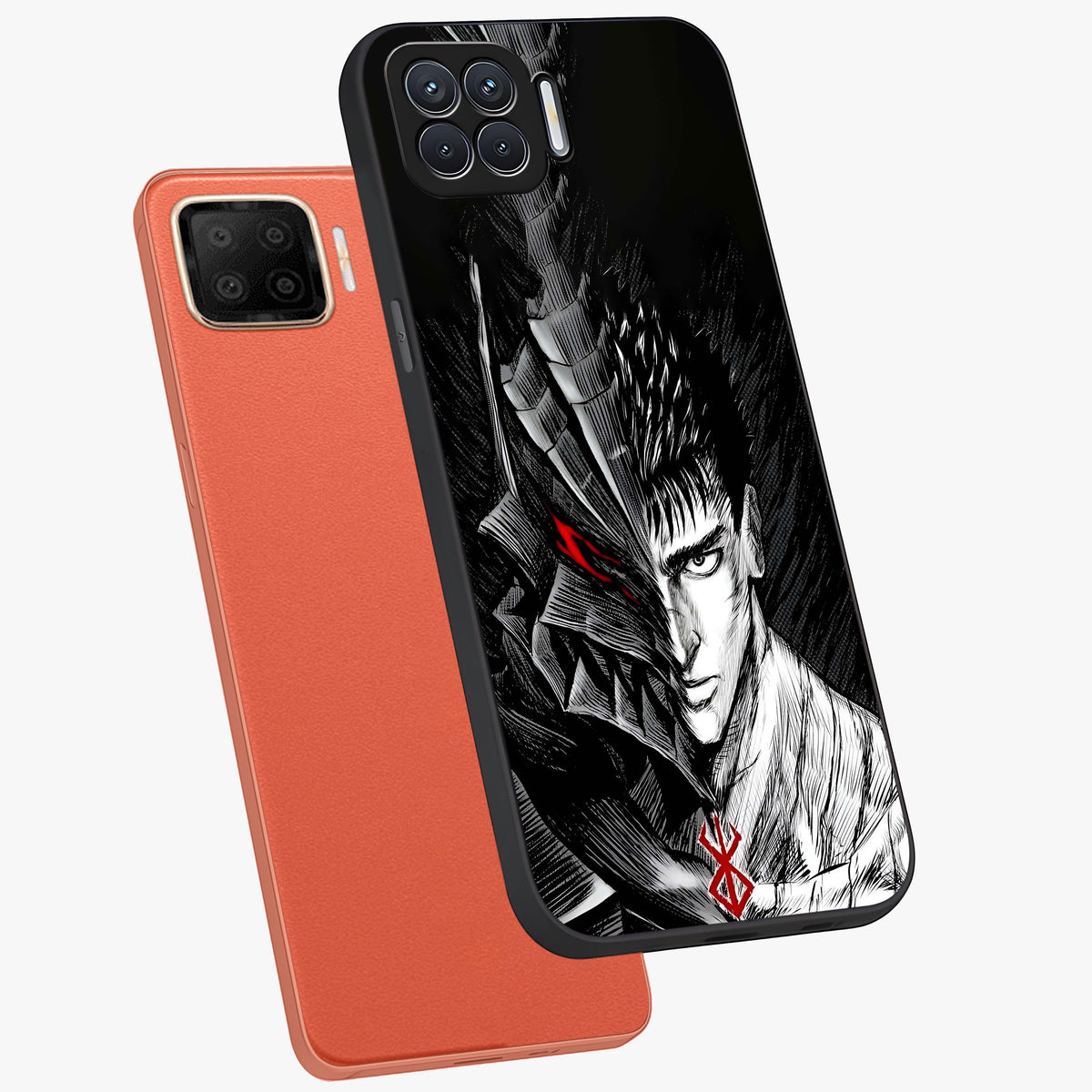 Berserker Blood Oath Glass Case displayed in angled mockup highlighting dark fantasy graphic design and powerful theme.