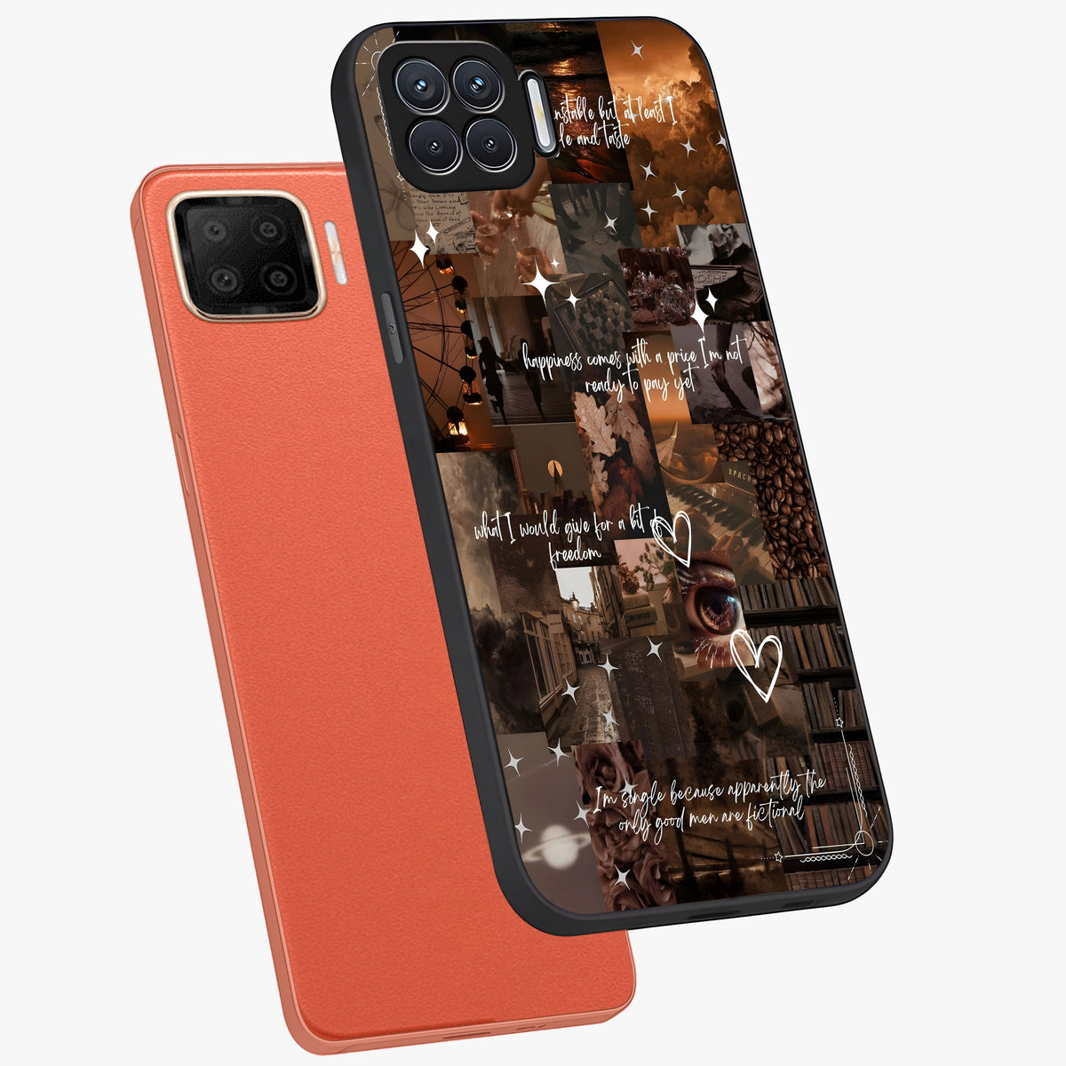 Bittersweet Aesthetic Chaos Glass Case displayed in angled mockup highlighting expressive abstract artwork and edgy aesthetic theme.
