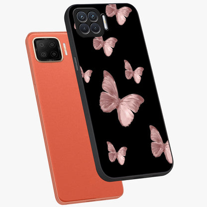 Butterfly Pattern Glass Case displayed in angled mockup highlighting delicate butterfly design and aesthetic pattern style.