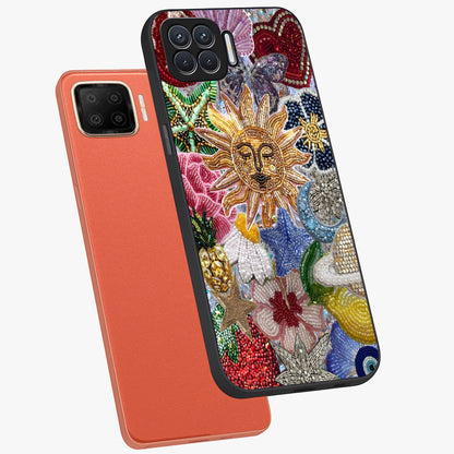 Celestial Floral and Playful Glass Case displayed in angled mockup highlighting playful floral design with dreamy celestial elements.