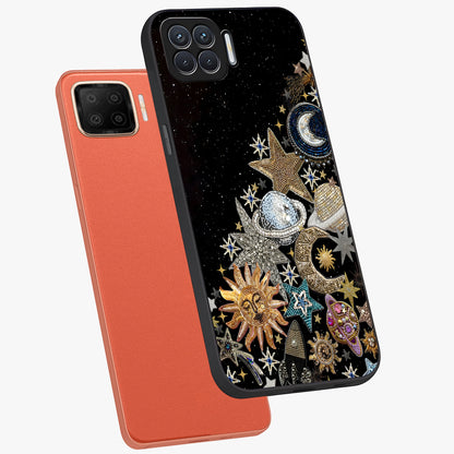 Cosmic Sparkle Dreams Glass Case displayed in angled mockup highlighting dreamy star sparkle design with celestial aesthetic.