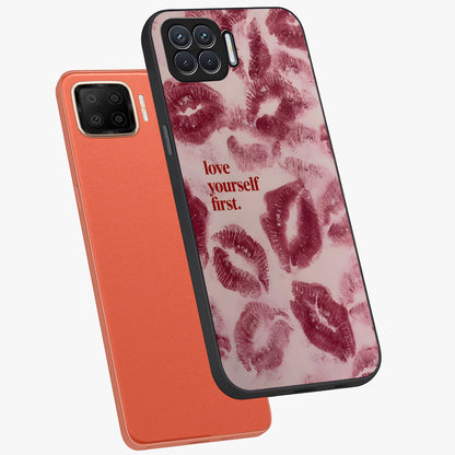 Crimson Kiss Love Glass Case displayed in angled mockup highlighting bold love inspired design with modern aesthetic style.