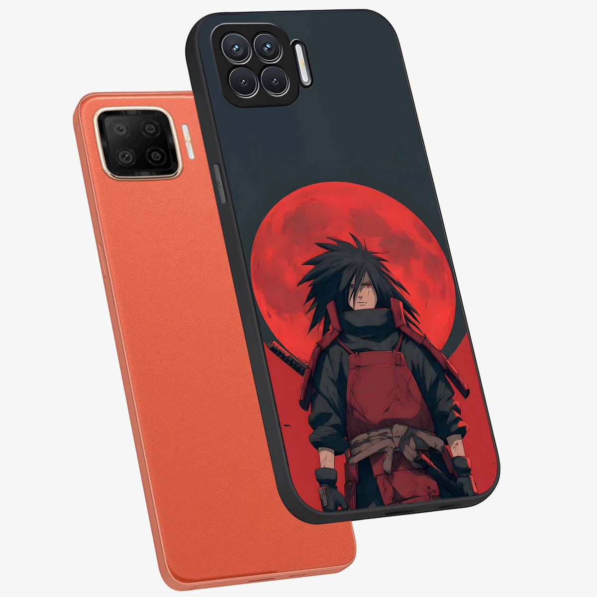Crimson Moon Warlord Glass Case displayed in angled mockup highlighting dramatic crimson moon design with fantasy aesthetic.