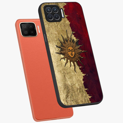 Crimson Sun Majesty Glass Case displayed in angled mockup highlighting majestic crimson sun design with bold aesthetic style.