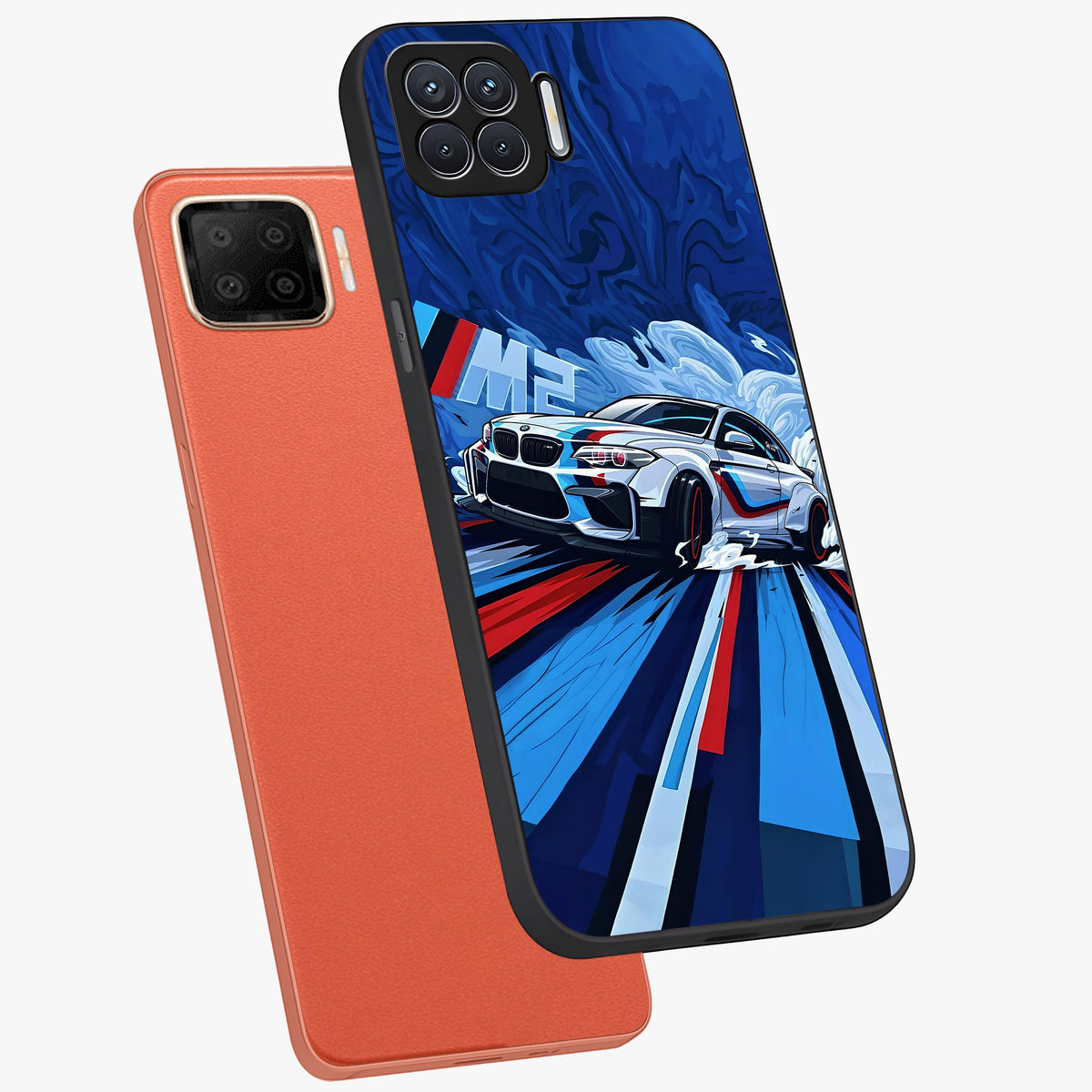 Drift Power Rush Glass Case displayed in angled mockup highlighting powerful drift car design with sporty aesthetic style.