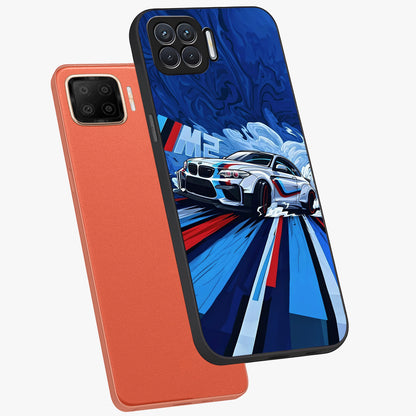Drift Power Rush Glass Case displayed in angled mockup highlighting powerful drift car design with sporty aesthetic style.