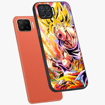 Firing Goku Glass Case displayed in angled mockup highlighting dynamic anime character design with action aesthetic.