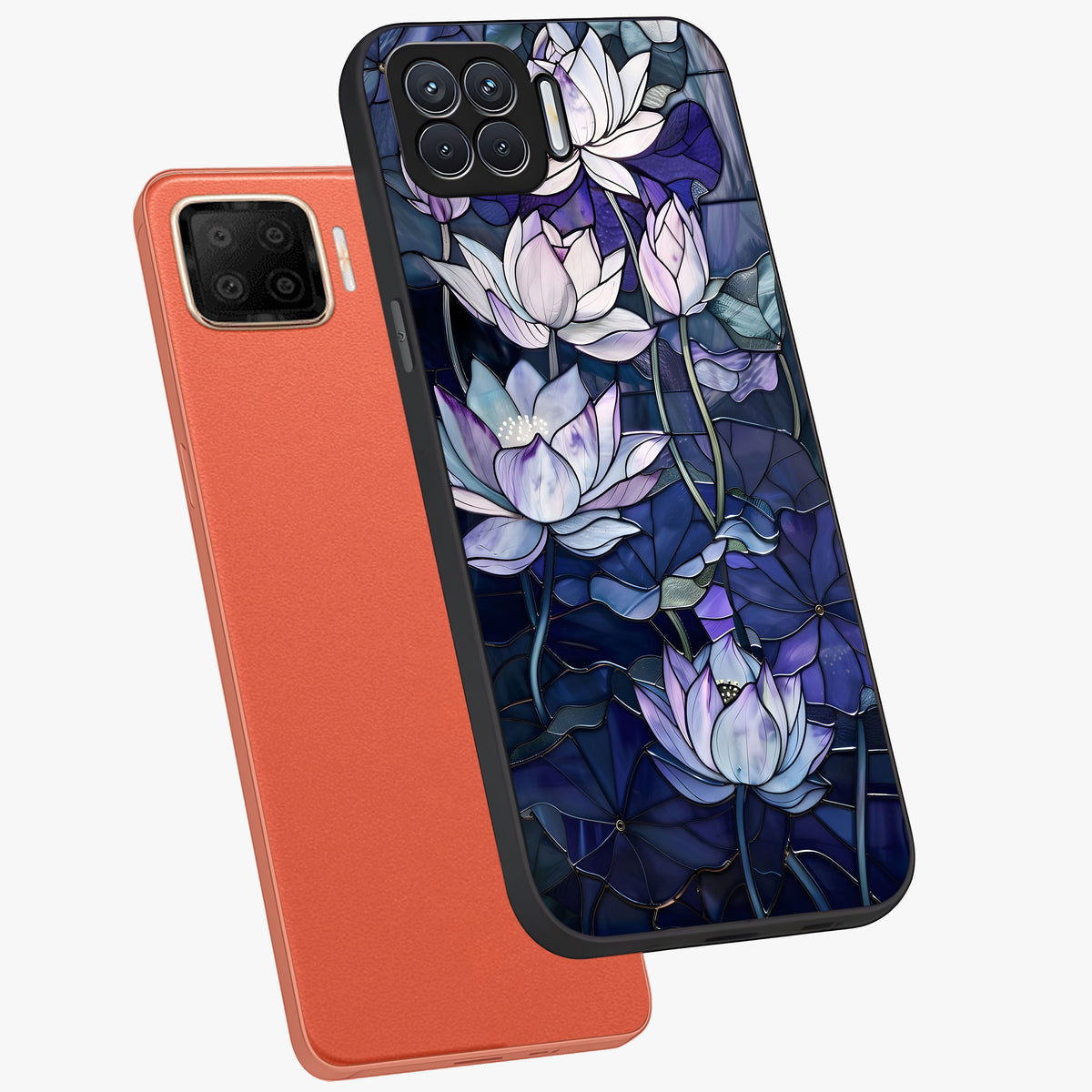 Gloss Petal Rush Glass Case displayed in angled mockup highlighting vibrant petal design with elegant floral aesthetic.
