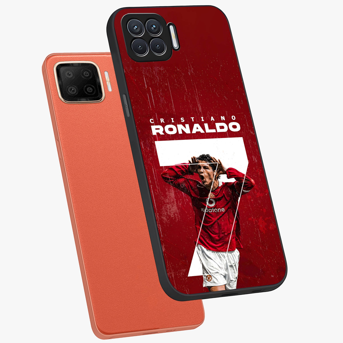 Goal Celebration Legacy Glass Case displayed in angled mockup highlighting energetic sports celebration design with bold athletic theme.