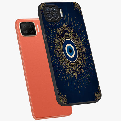 Golden Celestial Charm Glass Case displayed in angled mockup highlighting sparkling cosmic charm design with celestial aesthetic.