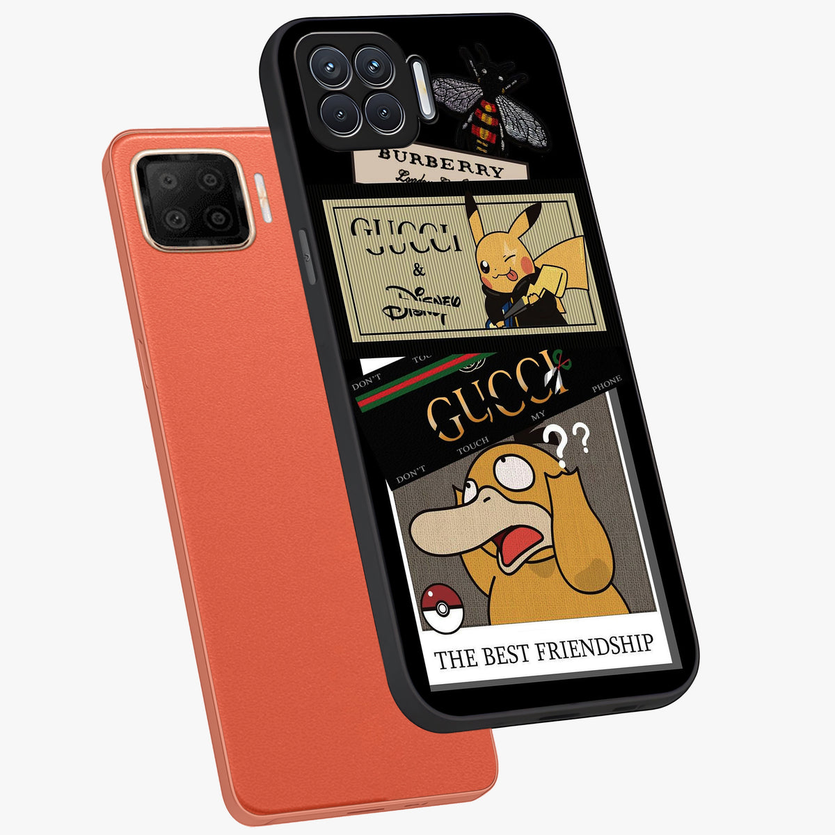 Gucci Play Mashup Glass Case displayed in angled mockup highlighting stylish fashion mashup design with bold aesthetic.