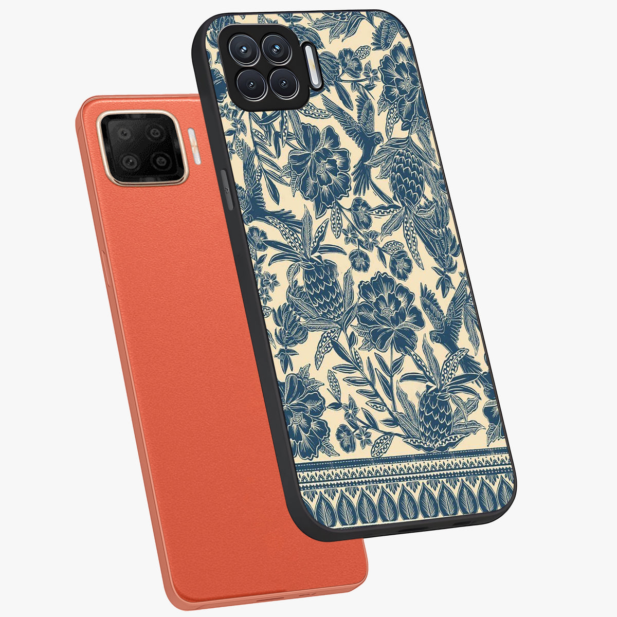 Heirloom Wild Bloom Glass Case displayed in angled mockup highlighting botanical bloom design with classic aesthetic style.
