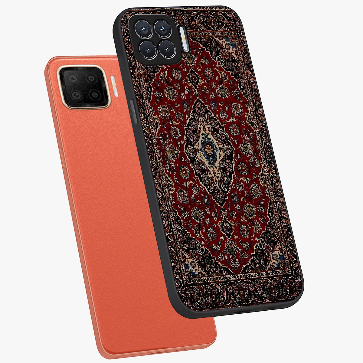 Heritage Carpet Royale Glass Case displayed in angled mockup highlighting intricate royal carpet design with heritage aesthetic.
