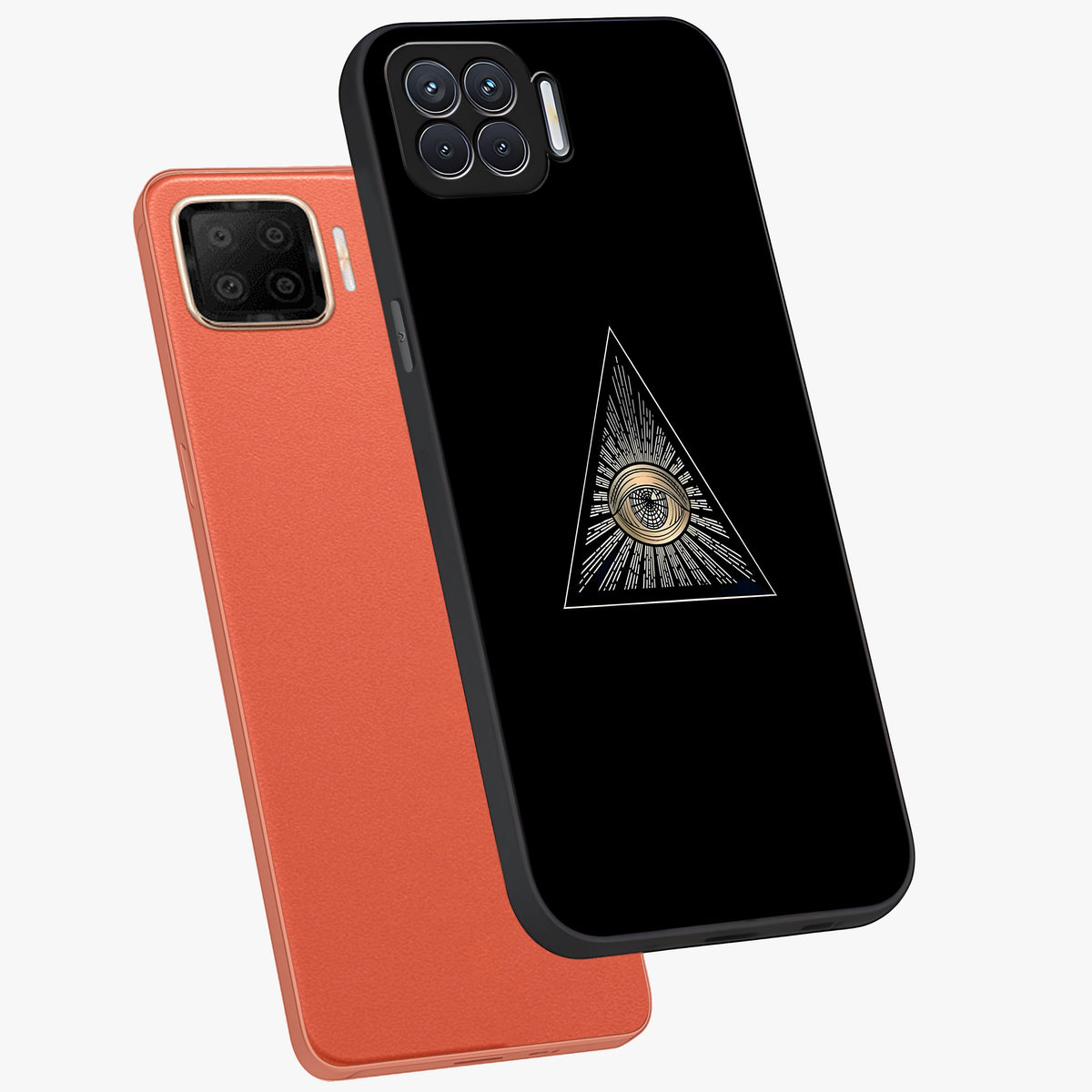 Illuminati Evil Glass Case displayed in angled mockup highlighting dark occult inspired design with bold aesthetic style.