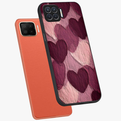 Layered Paper Hearts Glass Case displayed in angled mockup highlighting creative paper craft heart design with romantic aesthetic.