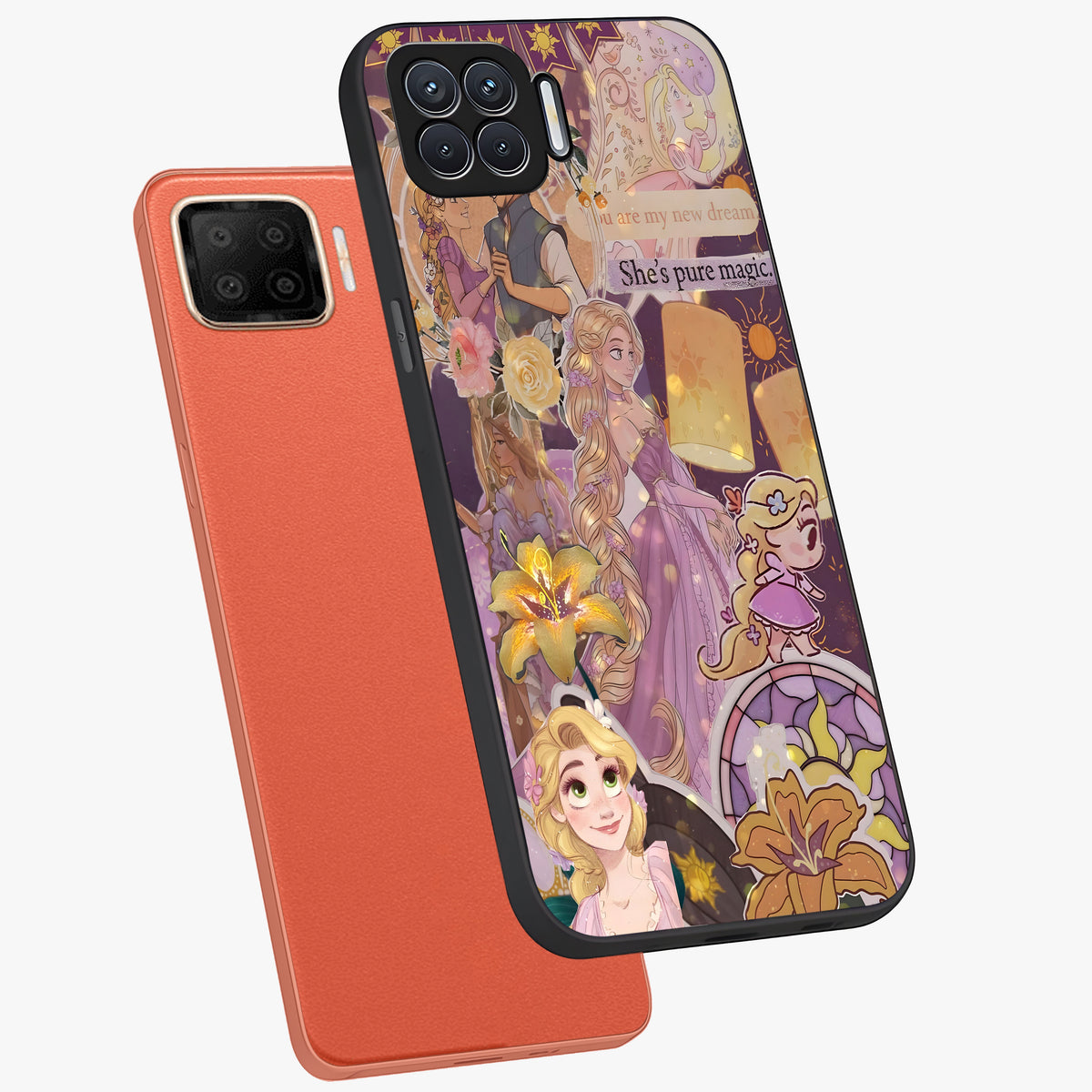 Magical Tangled Dream Glass Case displayed in angled mockup highlighting whimsical fantasy design with magical aesthetic.