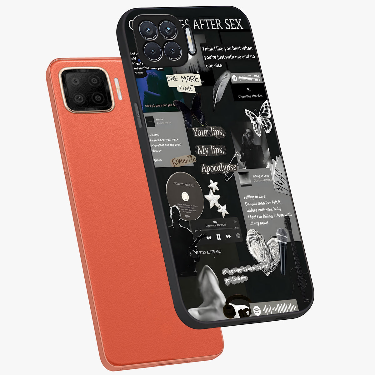 Midnight Love Echo Glass Case displayed in angled mockup highlighting elegant love inspired design with deep aesthetic style.