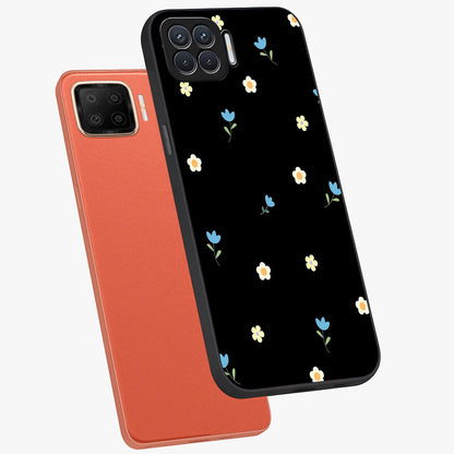 Minimal Petal Whispers Glass Case displayed in angled mockup highlighting delicate petal design with clean minimal aesthetic.